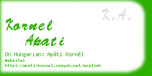 kornel apati business card